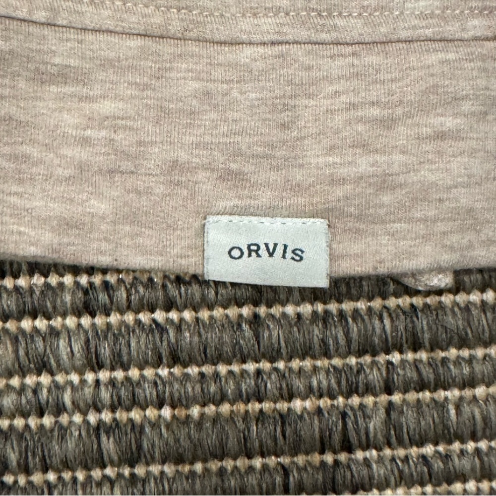Orvis Oatmeal Colored V-Neck Sweatshirt - Picture 4 of 5